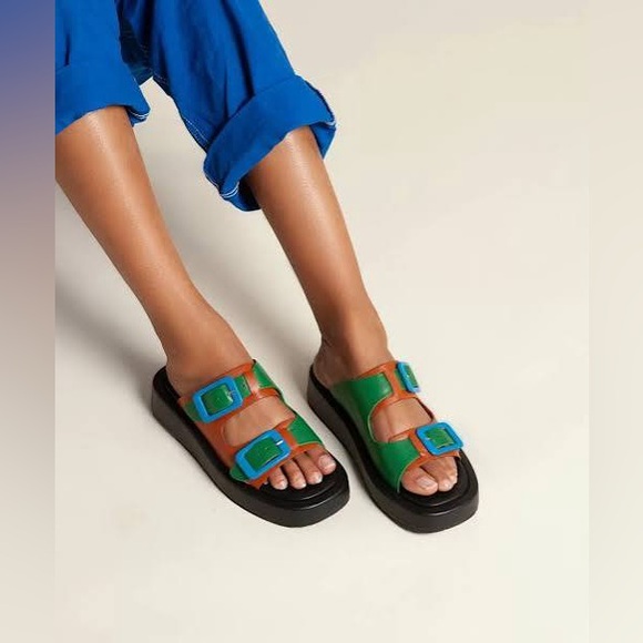 Charlotte Stone Irene Flatform Leather sandals - Picture 1 of 9